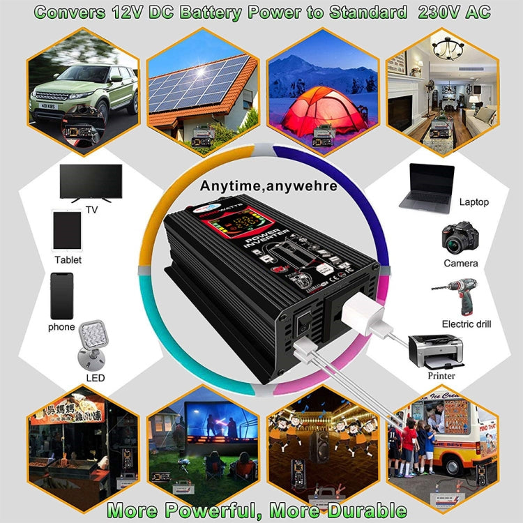Tang III Generation 12V to 110V 6000W Modified Square Wave Car Power Inverter with LCD Display & Dual USB(Black) - Modified Square Wave by PMC TechLife | Online Shopping South Africa | PMC TechLife | Buy Now Pay Later Mobicred