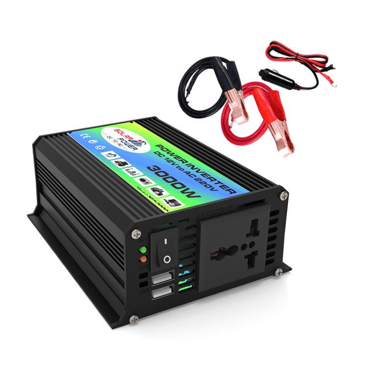 Tang I Generation 12V to 220V 3000W Modified Square Wave Intelligent Car Power Inverter with Dual USB(Black) - free shipping - PMC TechLife - Order now!