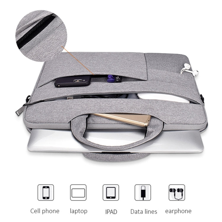 ND05SDJ Oxford Cloth + Nylon Laptop Portable Shoulder Bag, Size:14.1-15.4 inch(Hemp Gray) - 15 inch by PMC Jewellery | Online Shopping South Africa | PMC Jewellery | Buy Now Pay Later Mobicred