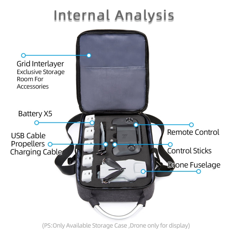 Shockproof Waterproof Single Shoulder Storage Bag Travel Carrying Cover Case Box for FIMI X8 mini(Black + Black Liner) -  by PMC TechLife | Online Shopping South Africa | PMC TechLife | Buy Now Pay Later Mobicred