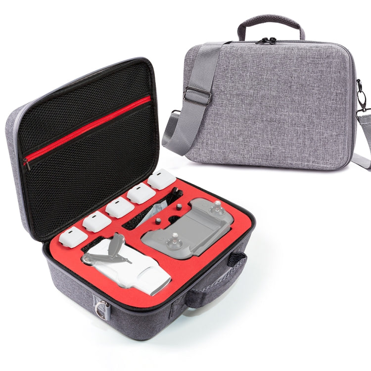Grey Canvas Single Shoulder Storage Bag Shockproof Waterproof Travel Carrying Cover Hard Case for FIMI X8 Mini(Black + Red Liner) -  by PMC TechLife | Online Shopping South Africa | PMC TechLife | Buy Now Pay Later Mobicred