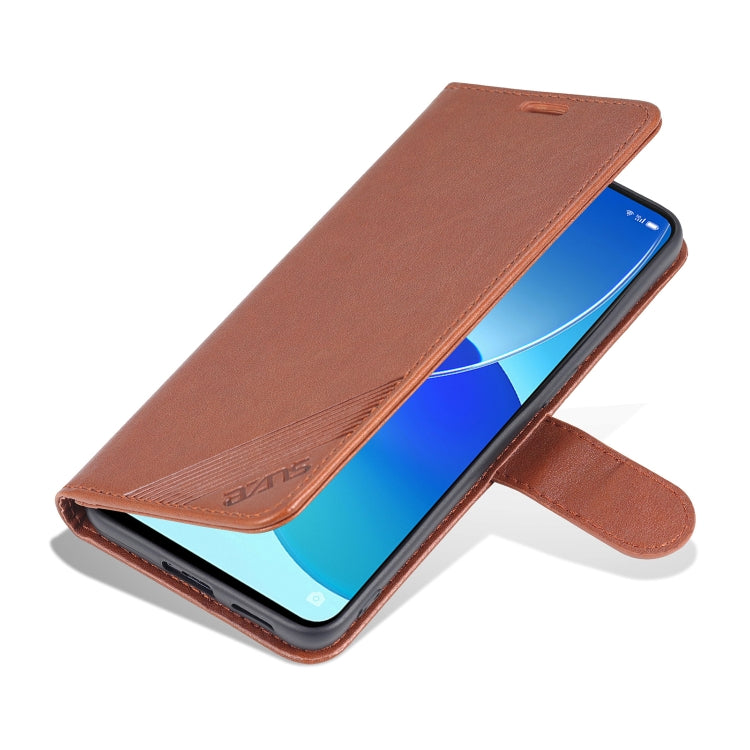 For OPPO Reno6 / Reno6 Pro 5G AZNS Sheepskin Texture Horizontal Flip Leather Case with Holder & Card Slots & Wallet(Brown) - OPPO Cases by AZNS | Online Shopping South Africa | PMC Jewellery | Buy Now Pay Later Mobicred