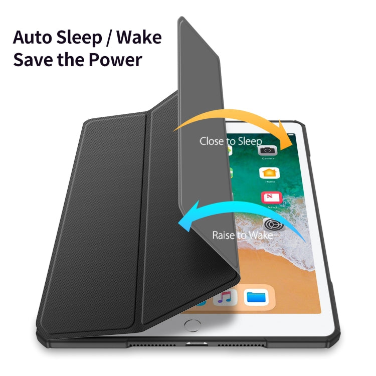 DUX DUCIS TOBY Series Shockproof PU Leather + PC + TPU Horizontal Flip Case with Holder & Pen Slot & Sleep / Wake-up Function For iPad 9.7 inch 2017 / 2018(Black) - iPad 9.7 (2018) & (2017) Cases by DUX DUCIS | Online Shopping South Africa | PMC Jewellery | Buy Now Pay Later Mobicred