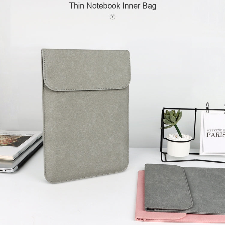 PU02 Ultra-thin Notebook Liner Bag with Small Bag, Size:11.6-12.5 inch(Light Grey) - 12.1 inch by PMC TechLife | Online Shopping South Africa | PMC TechLife | Buy Now Pay Later Mobicred