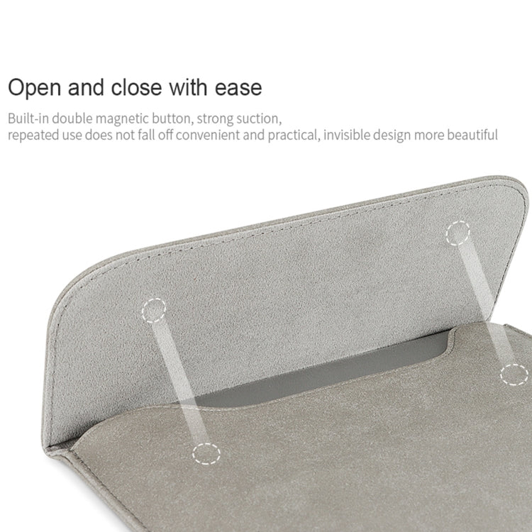 PU02 Ultra-thin Notebook Liner Bag with Small Bag, Size:11.6-12.5 inch(Light Grey) - 12.1 inch by PMC TechLife | Online Shopping South Africa | PMC TechLife | Buy Now Pay Later Mobicred