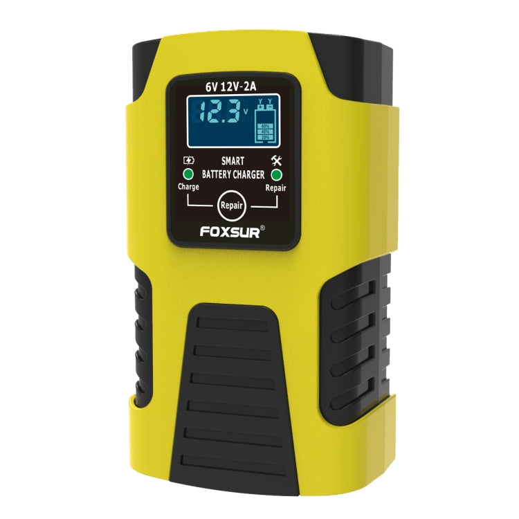 FOXSUR 2A / 6V / 12V Car / Motorcycle 3-stage Full Smart Battery Charger, Plug Type:US Plug(Yellow) - Battery Charger by FOXSUR | Online Shopping South Africa | PMC Jewellery | Buy Now Pay Later Mobicred