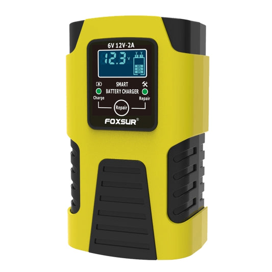 FOXSUR 2A / 6V / 12V Car / Motorcycle 3-stage Full Smart Battery Charger, Plug Type:JP Plug(Yellow) - Battery Charger by FOXSUR | Online Shopping South Africa | PMC Jewellery | Buy Now Pay Later Mobicred