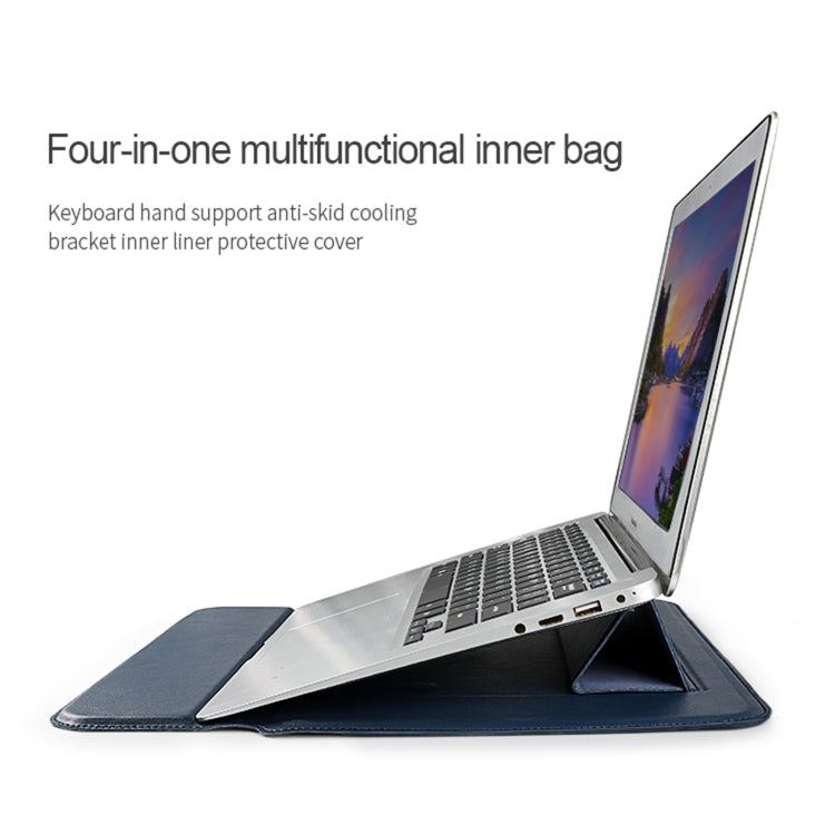 PU08 Multifunctional Notebook PU Liner Bag, Size:13.3 inch(Silver Gray) - 13.3 inch by PMC Jewellery | Online Shopping South Africa | PMC Jewellery | Buy Now Pay Later Mobicred