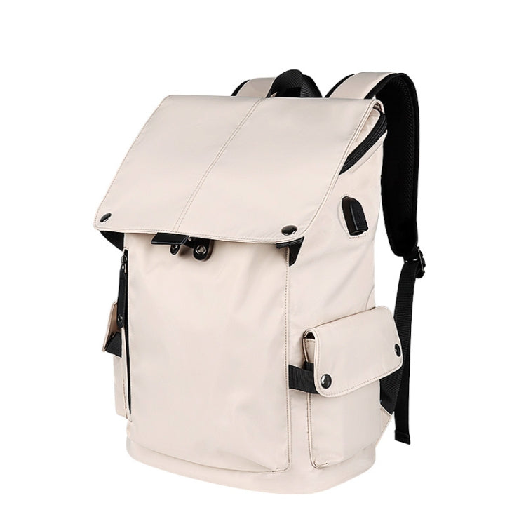 SJ02 13-15.6 inch Universal Large-capacity Laptop Backpack with USB Charging Port(Apricot) - Backpack by PMC Jewellery | Online Shopping South Africa | PMC Jewellery | Buy Now Pay Later Mobicred