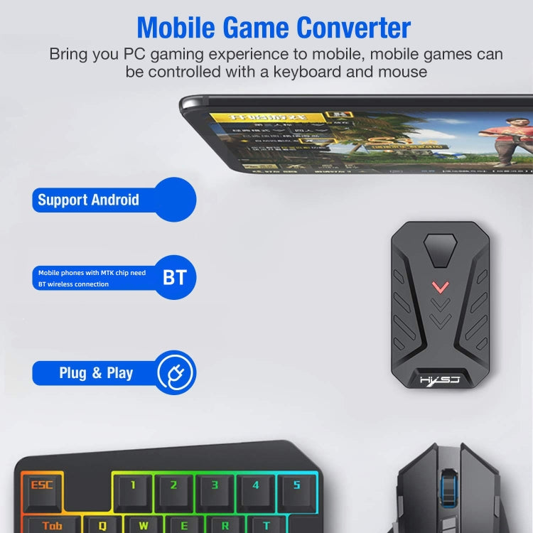 HXSJ P8+V100+A883 Keyboard Mouse Converter + One-handed Keyboard + Programming Gaming Mouse Set - Wired Mice by HXSJ | Online Shopping South Africa | PMC Jewellery | Buy Now Pay Later Mobicred