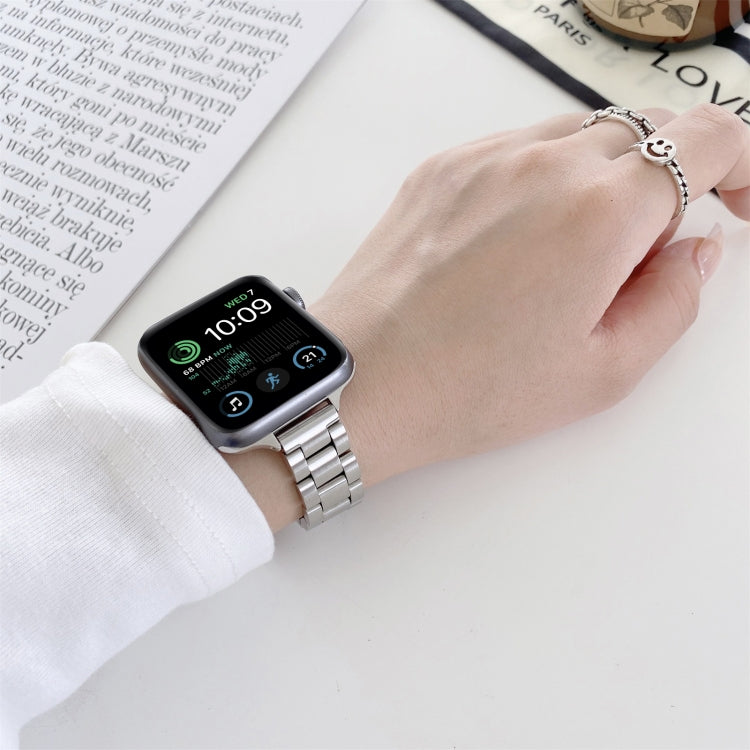 Three-beads Steel Watch Band For Apple Watch Series 9&8&7 41mm / SE 3&SE 2&6&SE&5&4 40mm / 3&2&1 38mm (Gold + Gold) - free shipping - PMC TechLife - Order now!
