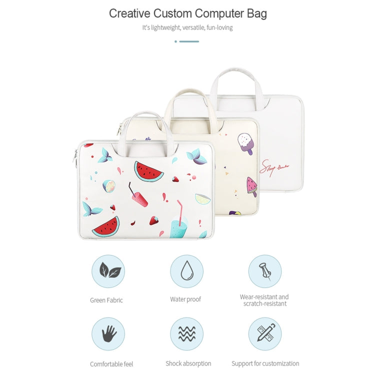 ST01KT Lightweight PU Printed Laptop Bag, Size:14.1-15.4 inch(Ice Cream) - free shipping - PMC Jewellery - Order now!