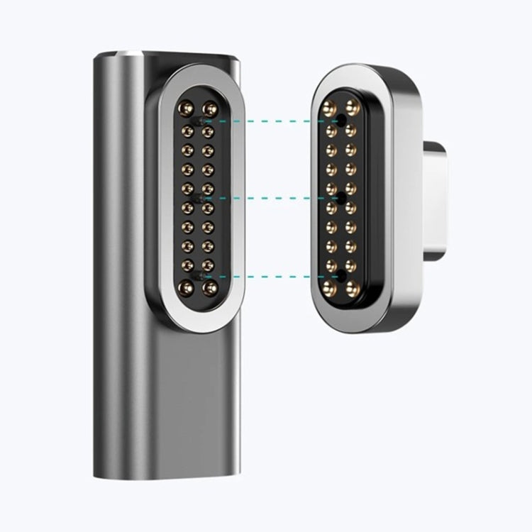 100W USB-C / Type-C Female to 20 Pin Magnetic USB-C / Type-C Male Elbow Adapter(Dark Gray) - free shipping - PMC Jewellery - Order now!