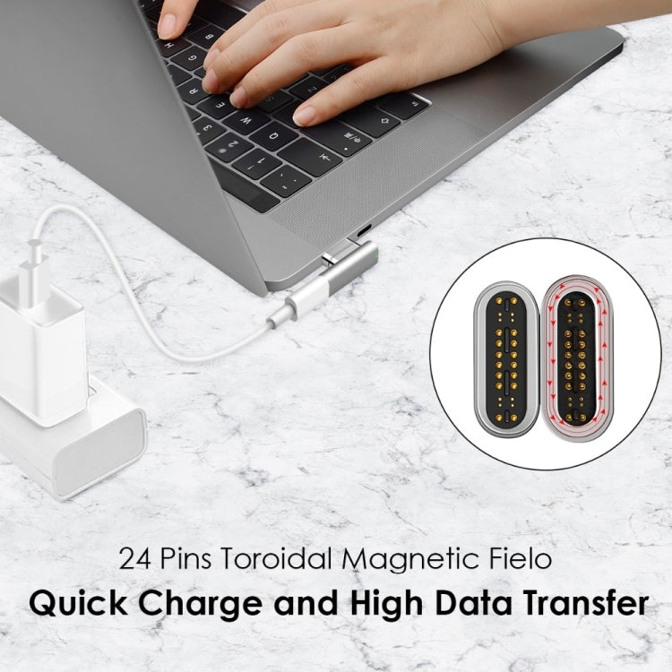 100W USB-C / Type-C Female to 20 Pin Magnetic USB-C / Type-C Male Elbow Adapter(Dark Gray) - free shipping - PMC Jewellery - Order now!