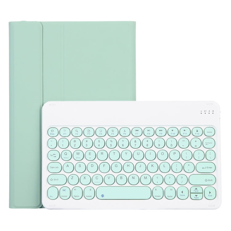 For Lenovo Pad Pro 11.5 inch 2021 TB-J716F / Tab P11 Pro 11.5 inch TB-J706F YAM13 Lambskin Texture Detachable Round Keycap Bluetooth Keyboard Leather Tablet Case with Holder(Light Green) - Lenovo Keyboard by PMC TechLife | Online Shopping South Africa | PMC TechLife