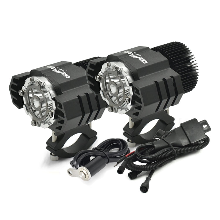 2 PCS M25 DC10V-80V 30W Motorcycle / Car IP65 Waterproof Aluminum Alloy External LED Glare Small Steel Cannon Headlight Spotlight - Headlights by PMC Jewellery | Online Shopping South Africa | PMC Jewellery | Buy Now Pay Later Mobicred