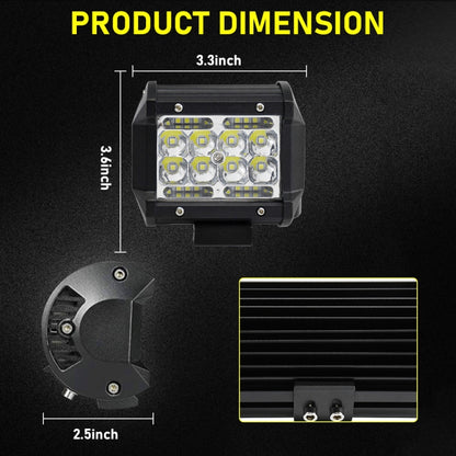 1 Pair D0060 E7 DC9-30V 6000K 6000LM 4 Inch 4 Rows Mixed Light Car Off-road Vehicle Working Light - Work Lights by PMC Jewellery | Online Shopping South Africa | PMC Jewellery | Buy Now Pay Later Mobicred