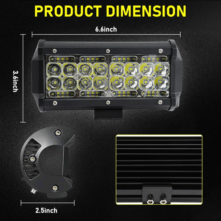 1 Pair D0060 E7 DC9-30V 6000K 12000LM 7 Inch 4 Rows Mixed Light Car Off-road Vehicle Working Light - Work Lights by PMC Jewellery | Online Shopping South Africa | PMC Jewellery | Buy Now Pay Later Mobicred