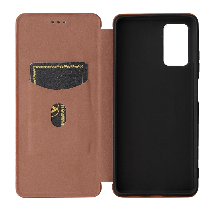 For Blackview A100 Carbon Fiber Texture Horizontal Flip TPU + PC + PU Leather Case with Card Slot(Brown) - More Brand by PMC Jewellery | Online Shopping South Africa | PMC Jewellery | Buy Now Pay Later Mobicred