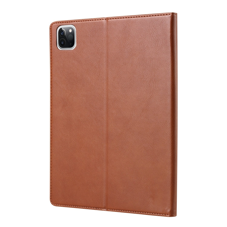 For iPad Air 13 2024 / iPad Pro 12.9 2022 / 2021 / 2010 Knead Skin Texture Horizontal Flip Leather Tablet Case with Photo Frame & Holder & Card Slots & Wallet (Brown) - iPad Pro 12.9 (2022/2021) Cases by PMC TechLife | Online Shopping South Africa | PMC TechLife | Buy Now Pay Later Mobicred