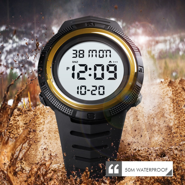 SKMEI 1632 Dual Time Display Luminous Electronic Watch, Support Alarm Clock(Golden Black) - free shipping - PMC TechLife - Order now!