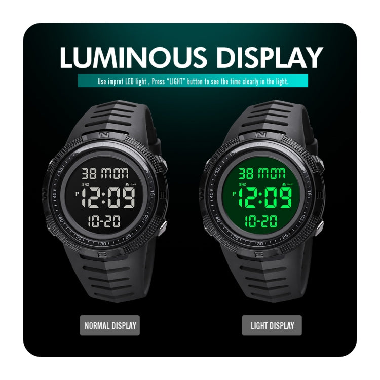SKMEI 1632 Dual Time Display Luminous Electronic Watch, Support Alarm Clock(Golden Black) - free shipping - PMC TechLife - Order now!