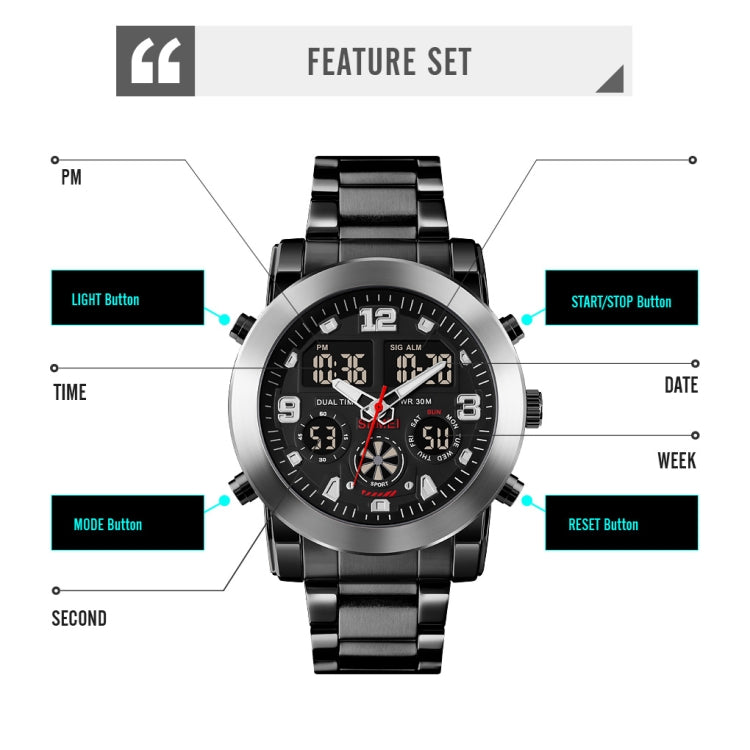 SKMEI 1642 Three-time Display Luminous Electronic Watch, Support Alarm Clock(Rose Gold) - free shipping - PMC TechLife - Order now!