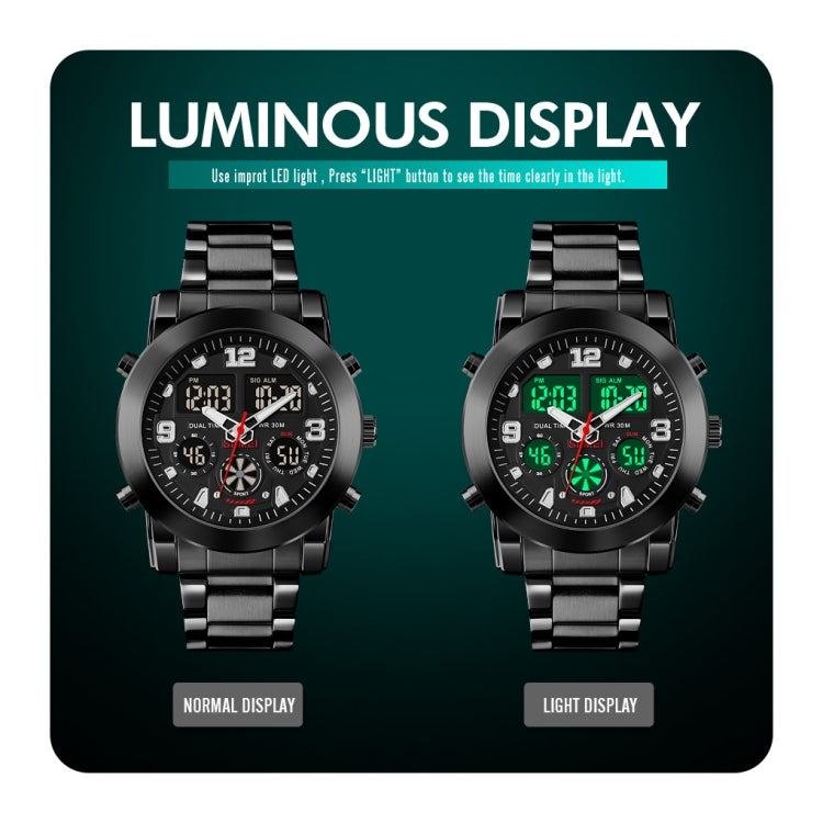 SKMEI 1642 Three-time Display Luminous Electronic Watch, Support Alarm Clock(Rose Gold) - free shipping - PMC TechLife - Order now!