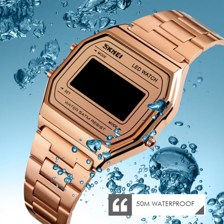 SKMEI 1646 LED Digital Display Luminous Electronic Watch(Gold) - free shipping - PMC TechLife - Order now!