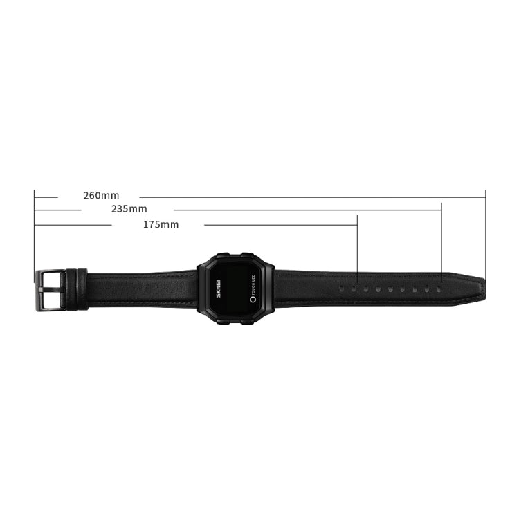 SKMEI 1650 Leather Strap Version LED Digital Display Electronic Watch with Touch Luminous Button(Blue) - free shipping - PMC TechLife - Order now!