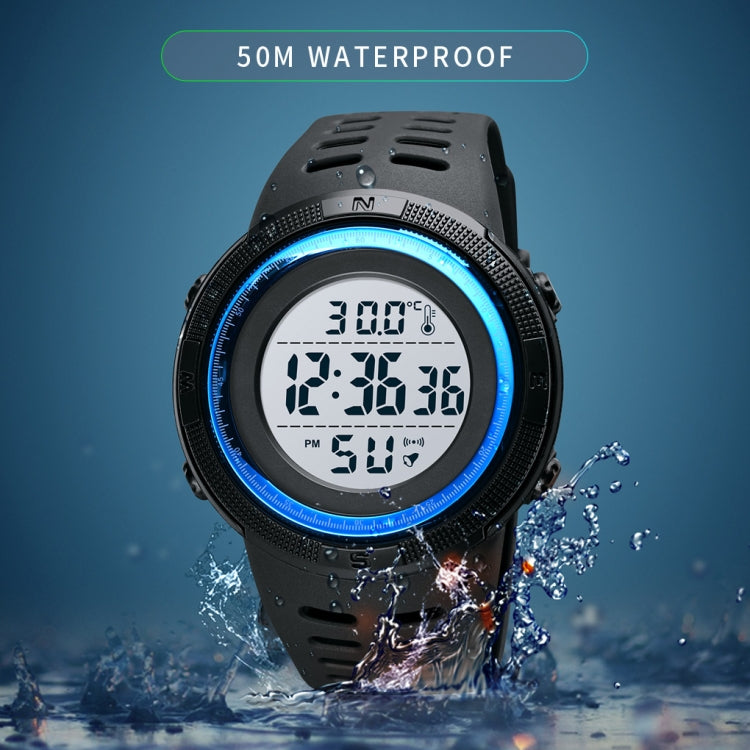 SKMEI 1681 Multifunctional LED Digital Display Luminous Electronic Watch, Support Body / Ambient Temperature Measurement(Black White) - free shipping - PMC TechLife - Order now!
