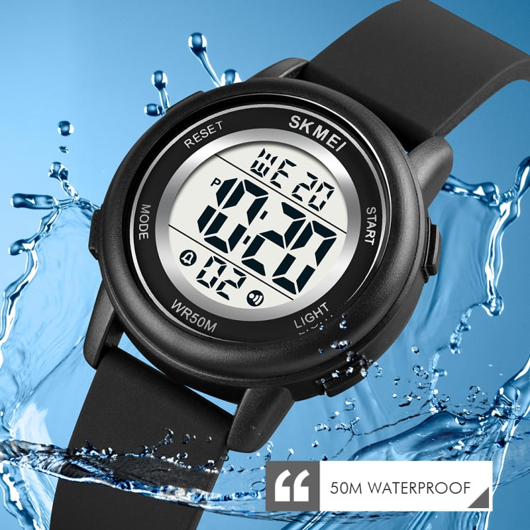 SKMEI 1721 Triplicate Round Dial LED Digital Display Luminous Silicone Strap Electronic Watch(White) - free shipping - PMC TechLife - Order now!