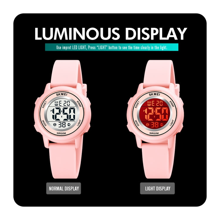 SKMEI 1721 Triplicate Round Dial LED Digital Display Luminous Silicone Strap Electronic Watch(Purple) - free shipping - PMC TechLife - Order now!