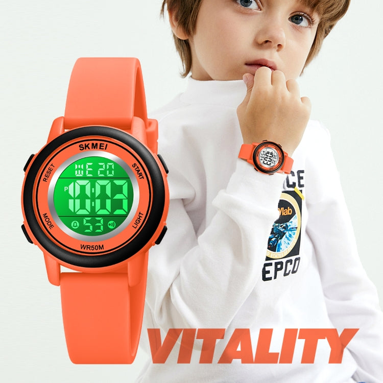 SKMEI 1721 Triplicate Round Dial LED Digital Display Luminous Silicone Strap Electronic Watch(Peach Red) - free shipping - PMC TechLife - Order now!
