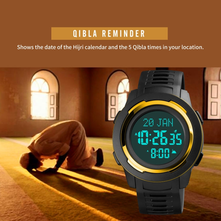 SKMEI 1729 Qibla Calendar Timing Multifunctional LED Digital Display Luminous Electronic Watch(Blue and White) - free shipping - PMC TechLife - Order now!