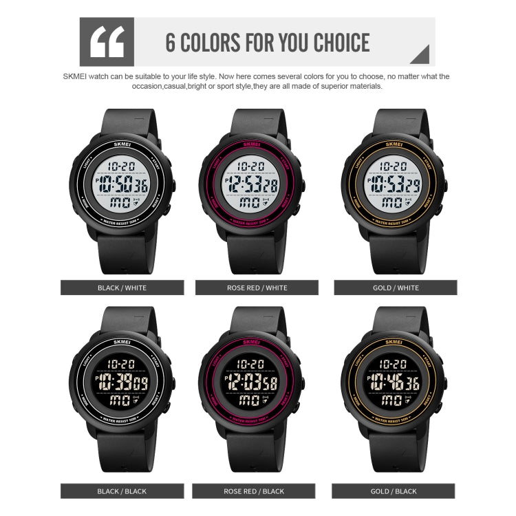 SKMEI 1736 Triplicate Round Dial Timing LED Digital Display Luminous Electronic Watch(Rose Red and Black) - free shipping - PMC TechLife - Order now!