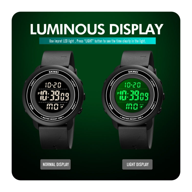 SKMEI 1736 Triplicate Round Dial Timing LED Digital Display Luminous Electronic Watch(Gold and Black) - free shipping - PMC TechLife - Order now!