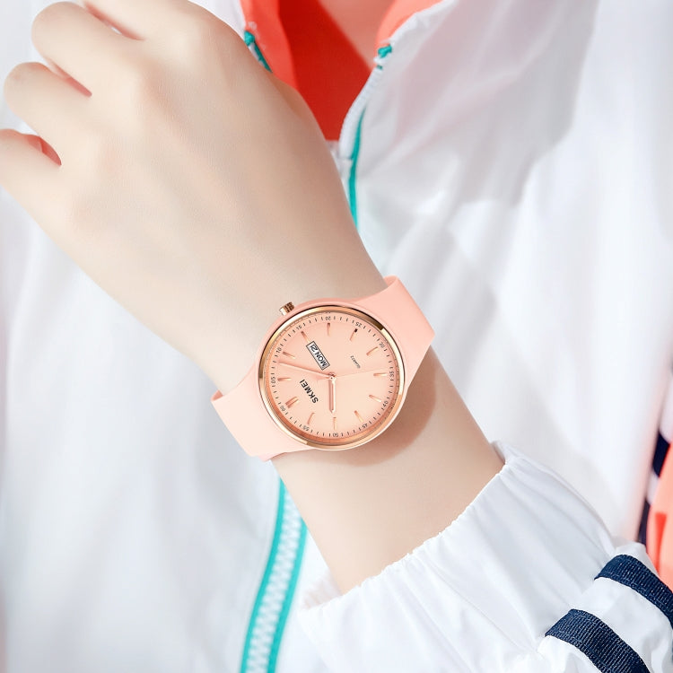 SKMEI 1747 Simple Bar scale Dial Silicone Strap Quartz Watch for Ladies(Pink) - free shipping - PMC TechLife - Order now!