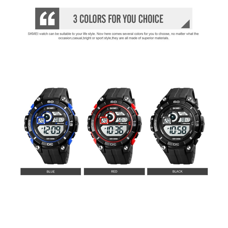 SKMEI 1756 Dual Time Countdown Alarm Clock Men Sports Luminous Electronic Watch(Black) - free shipping - PMC TechLife - Order now!