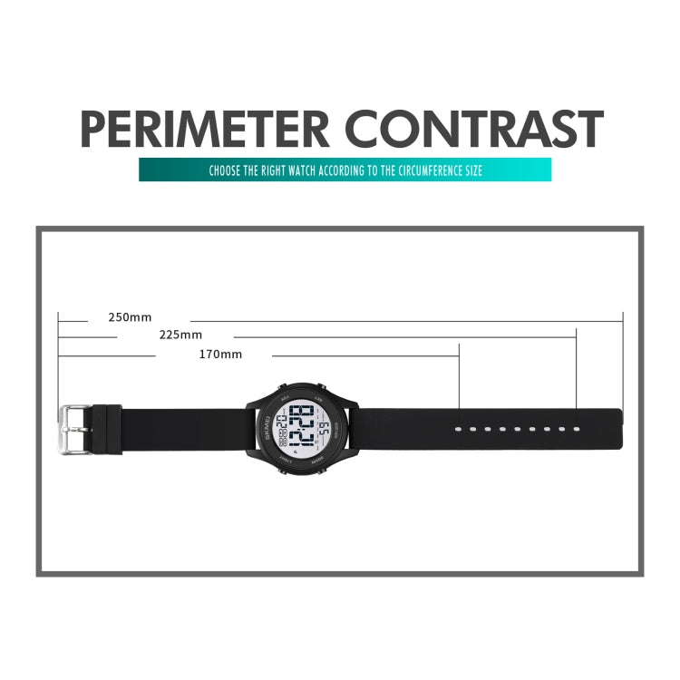 SKMEI 1758 Multifunctional LED Digital Display Luminous Silicone Strap Electronic Watch(Black Silver) - free shipping - PMC TechLife - Order now!