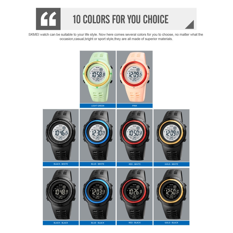 SKMEI 1773 Triplicate Round LED Dual Time Digital Display Colorful Backlight Electronic Watch(Black) - free shipping - PMC TechLife - Order now!