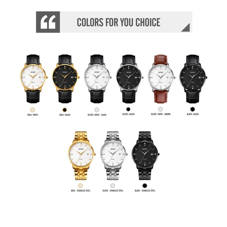 SKMEI 1801 Men Casual Calendar Quartz Watch(Black Steel Belt) - free shipping - PMC TechLife - Order now!