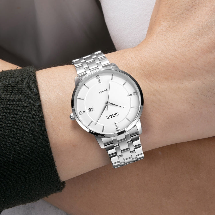 SKMEI 1801 Men Casual Calendar Quartz Watch(Black Steel Belt) - free shipping - PMC TechLife - Order now!