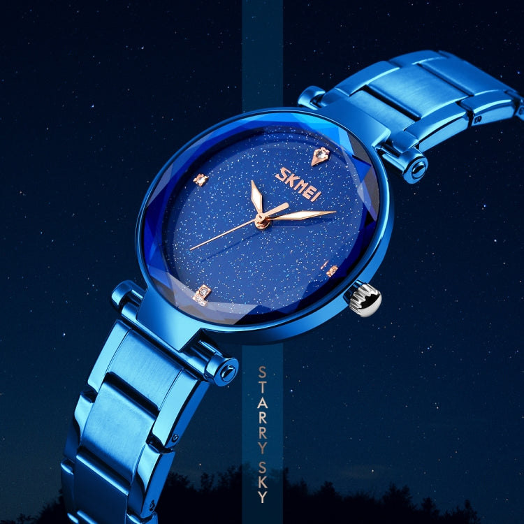 SKMEI 9180 Starry Sky Dial Stainless Steel Strap Quartz Watch for Ladies(Black) - free shipping - PMC TechLife - Order now!