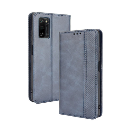 For Blackview A100 Magnetic Buckle Retro Crazy Horse Texture Horizontal Flip Leather Case with Holder & Card Slots & Photo Frame(Blue) - More Brand by PMC Jewellery | Online Shopping South Africa | PMC Jewellery | Buy Now Pay Later Mobicred