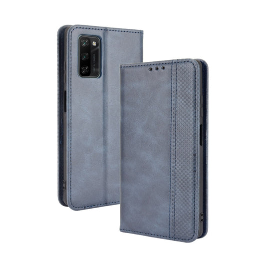 For Blackview A100 Magnetic Buckle Retro Crazy Horse Texture Horizontal Flip Leather Case with Holder & Card Slots & Photo Frame(Blue) - More Brand by PMC Jewellery | Online Shopping South Africa | PMC Jewellery | Buy Now Pay Later Mobicred