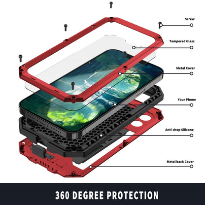 For iPhone 13 Pro R-JUST Sliding Camera Shockproof Life Waterproof Dust-proof Metal + Silicone Protective Case with Holder (Red) - iPhone 13 Pro Cases by R-JUST | Online Shopping South Africa | PMC Jewellery