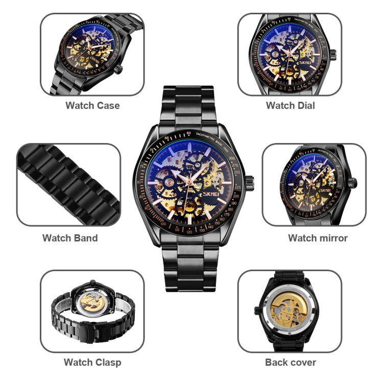 SKMEI 9194 Men Mechanical Gear Dial Automatic Mechanical Watch(Rose Gold) - free shipping - PMC TechLife - Order now!