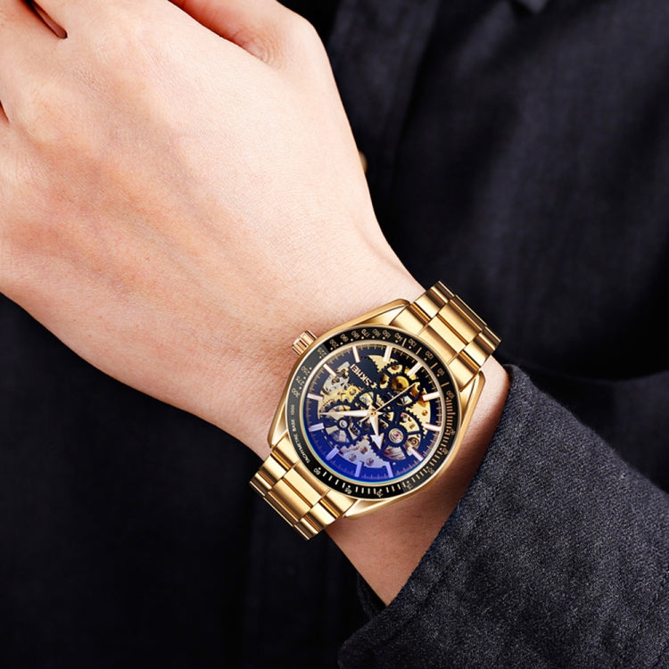 SKMEI 9194 Men Mechanical Gear Dial Automatic Mechanical Watch(Gold Black) - free shipping - PMC TechLife - Order now!