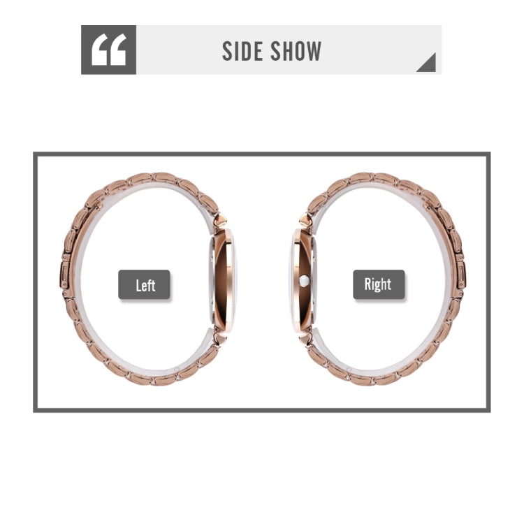 SKMEI 9198 Simple Roman Numeral Dial Metal Belt Quartz Watch for Couples(Rose Gold Black Women) - free shipping - PMC TechLife - Order now!